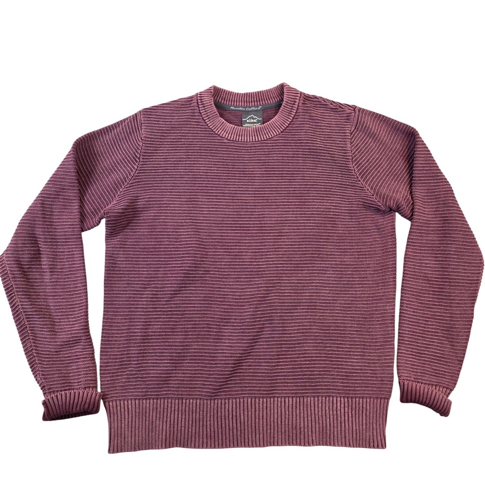 KUHL Sofie Sweater Organic Cotton Ribbed Knit Sweater Winter Berry Lg style 4029